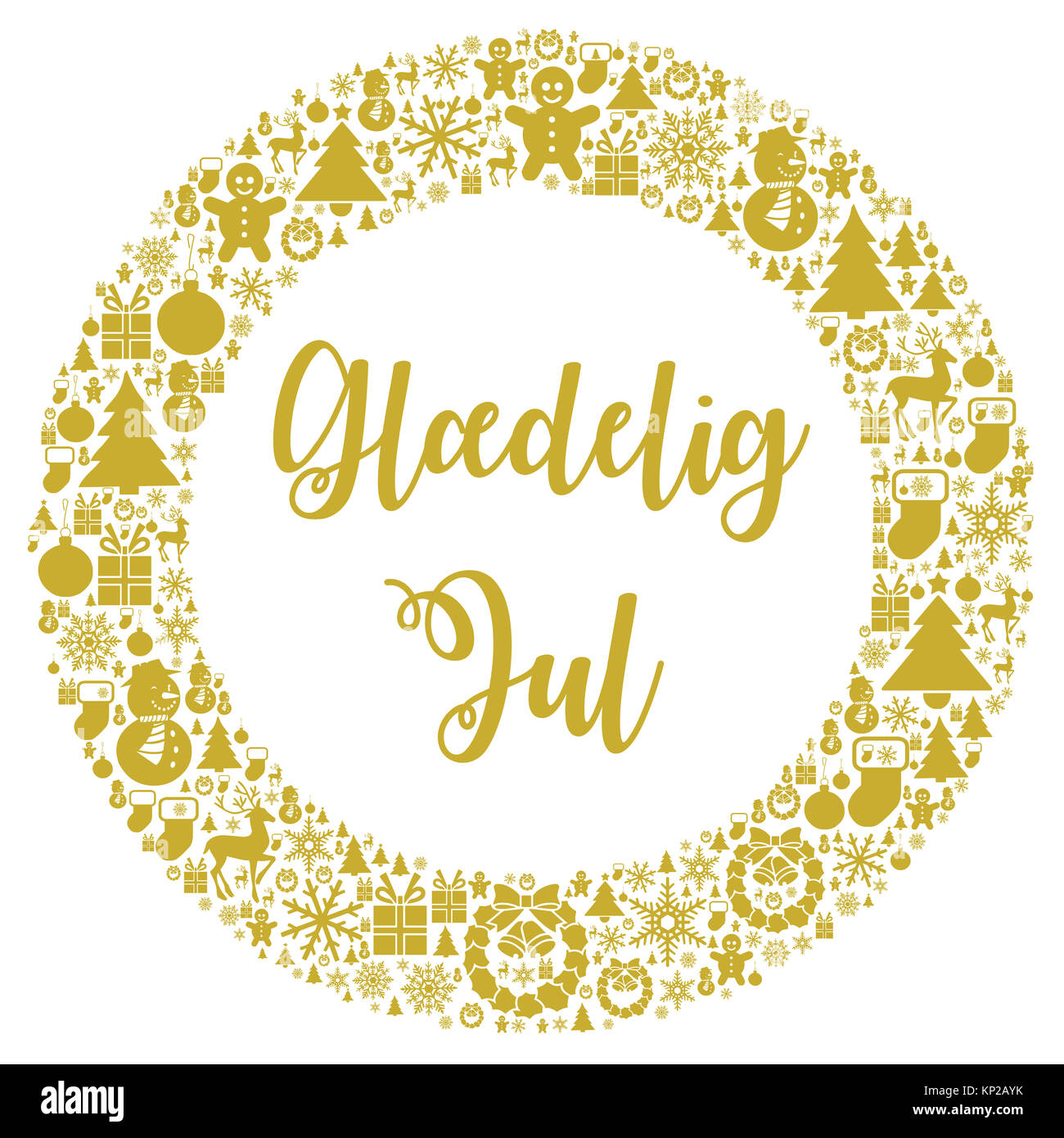 Merry Christmas illustration in Danish Stock Photo Alamy