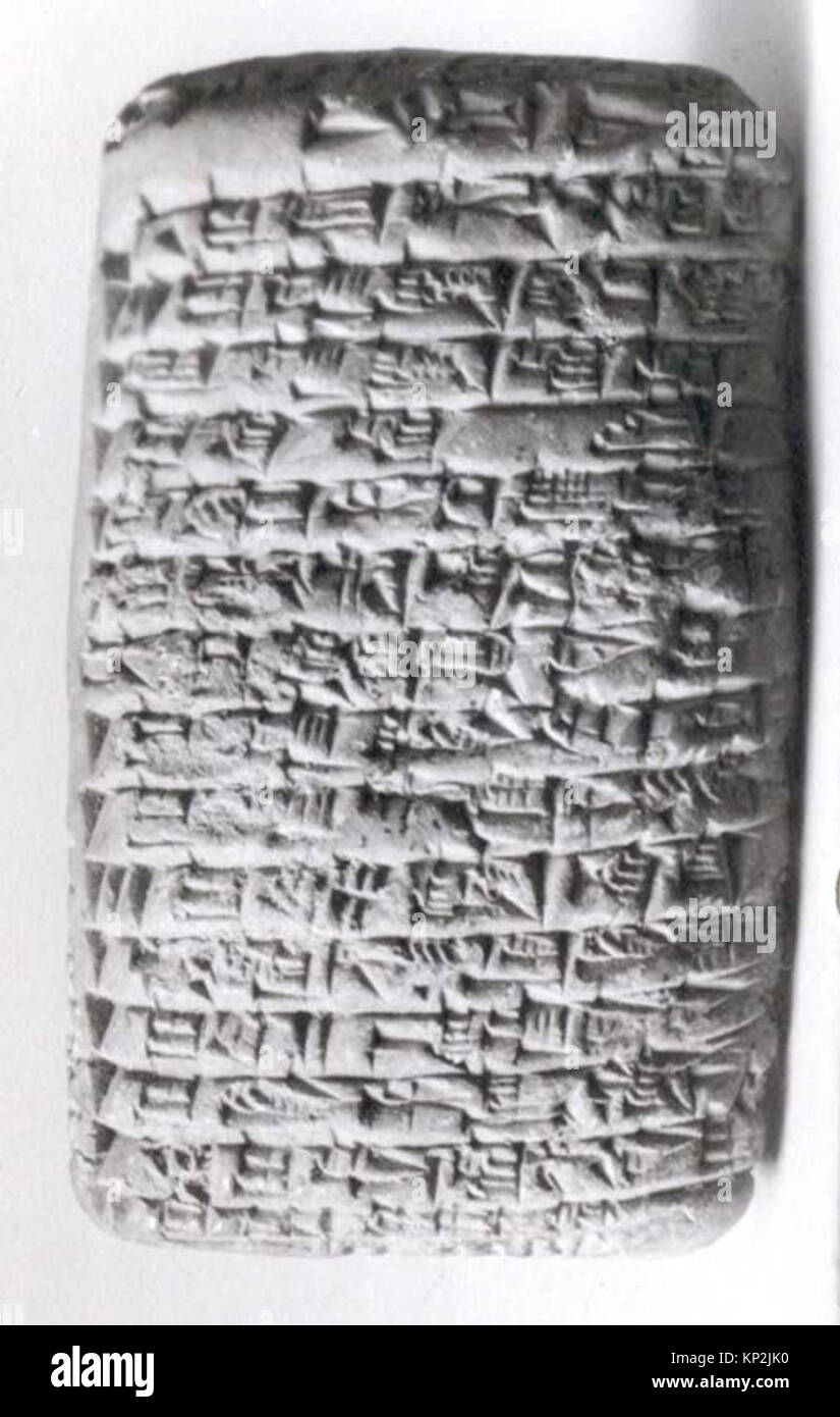 Mesopotamian Script A cuneiform tablet documenting a balanced account of Shu-ili, with ...