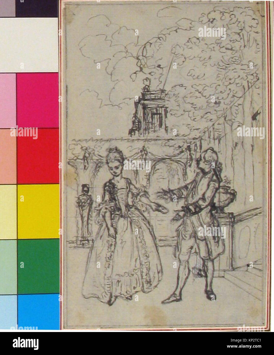 This MET illustration presents a theatrical scene from de Laujon's play ...