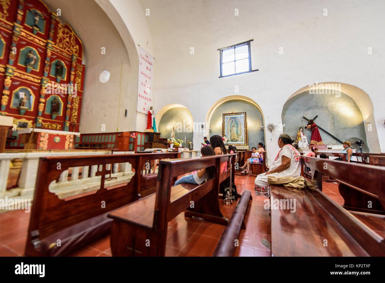 Interior Of The Church Of Tekit, Yucatan (mexico Stock Photo - Alamy