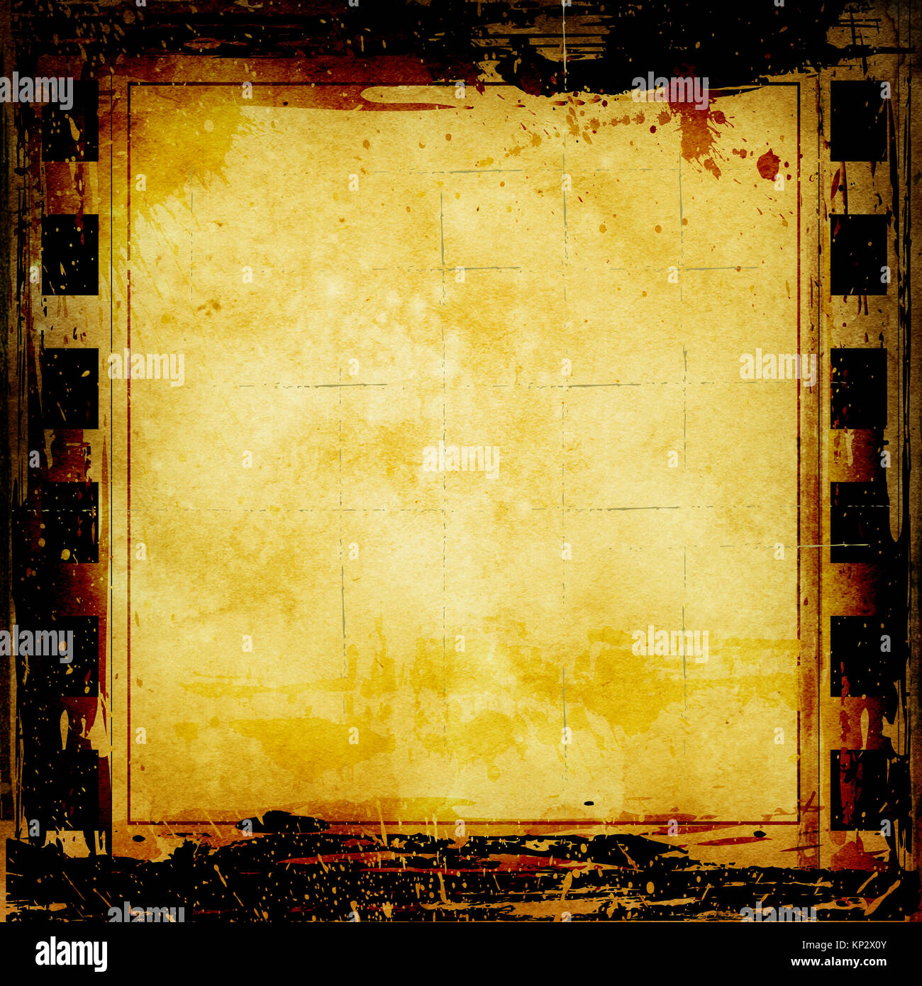 Abstract grunge background with photoframe and abstract spots. Stock Photo