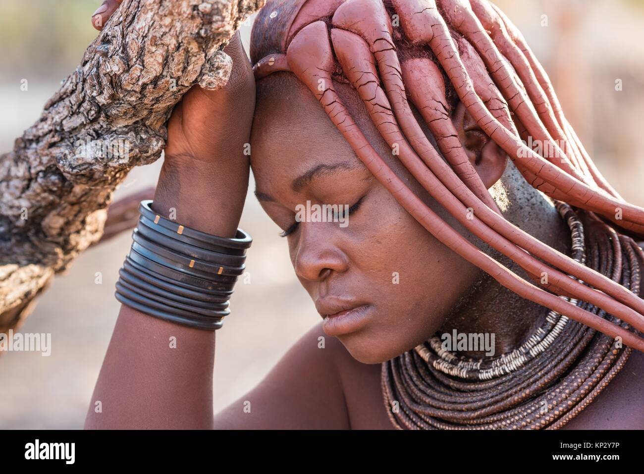 Himba woman. Etosha National Park. Namibia.Africa Stock Photo