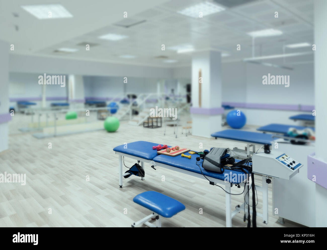 Empty room in physiotherapy clinic Stock Photo