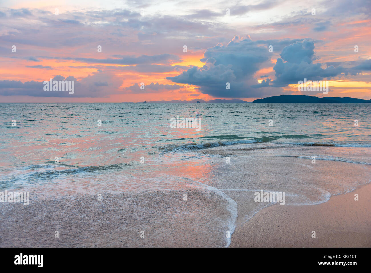 very beautiful sky with clouds at sunset over the sea in Thailand Stock ...