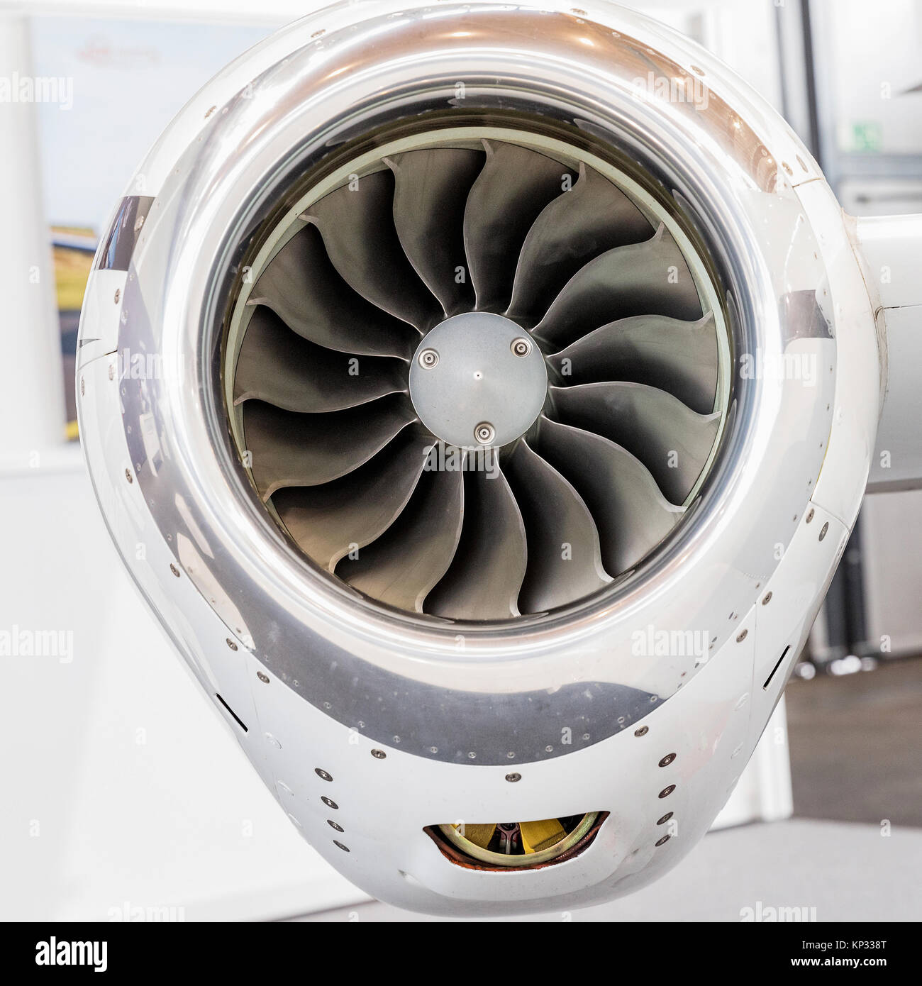 Jet Engine Ibr detailed insigh tturbine blades of an aircraft jet engine, business jet ...