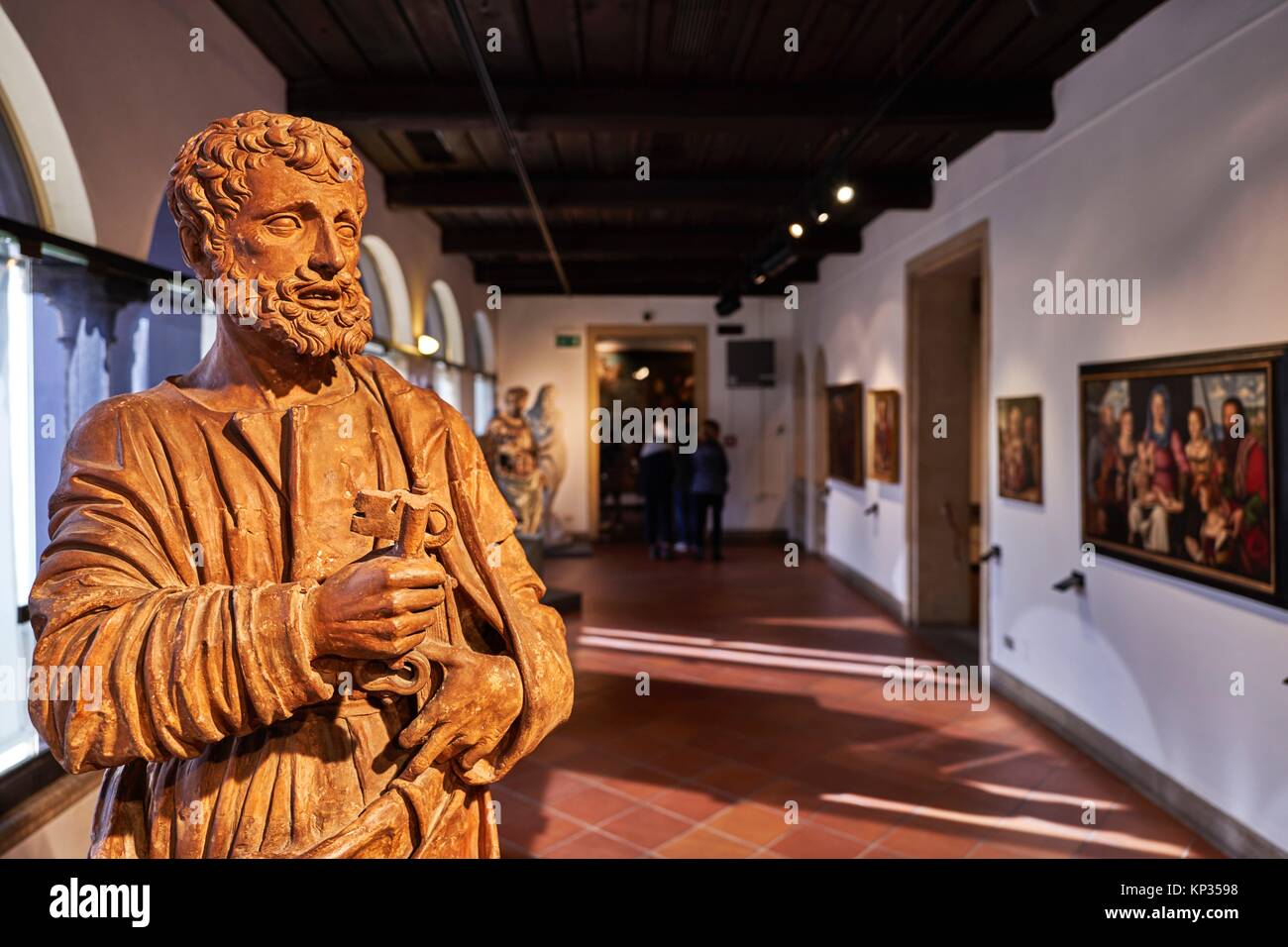 Medieval Art Statue inside Civic Museum of Padua, Veneto, Italy Stock Photo