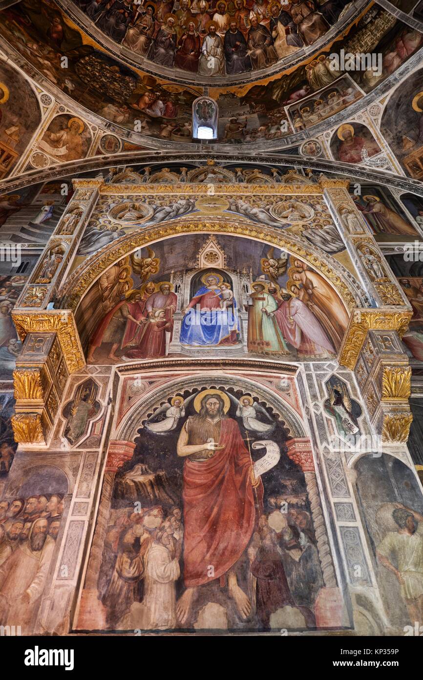 The interiors of the Padua Baptistery, Veneto, Italy The Padua Baptistery, dedicated to St. John the Baptist, is a religious building found on the Stock Photo