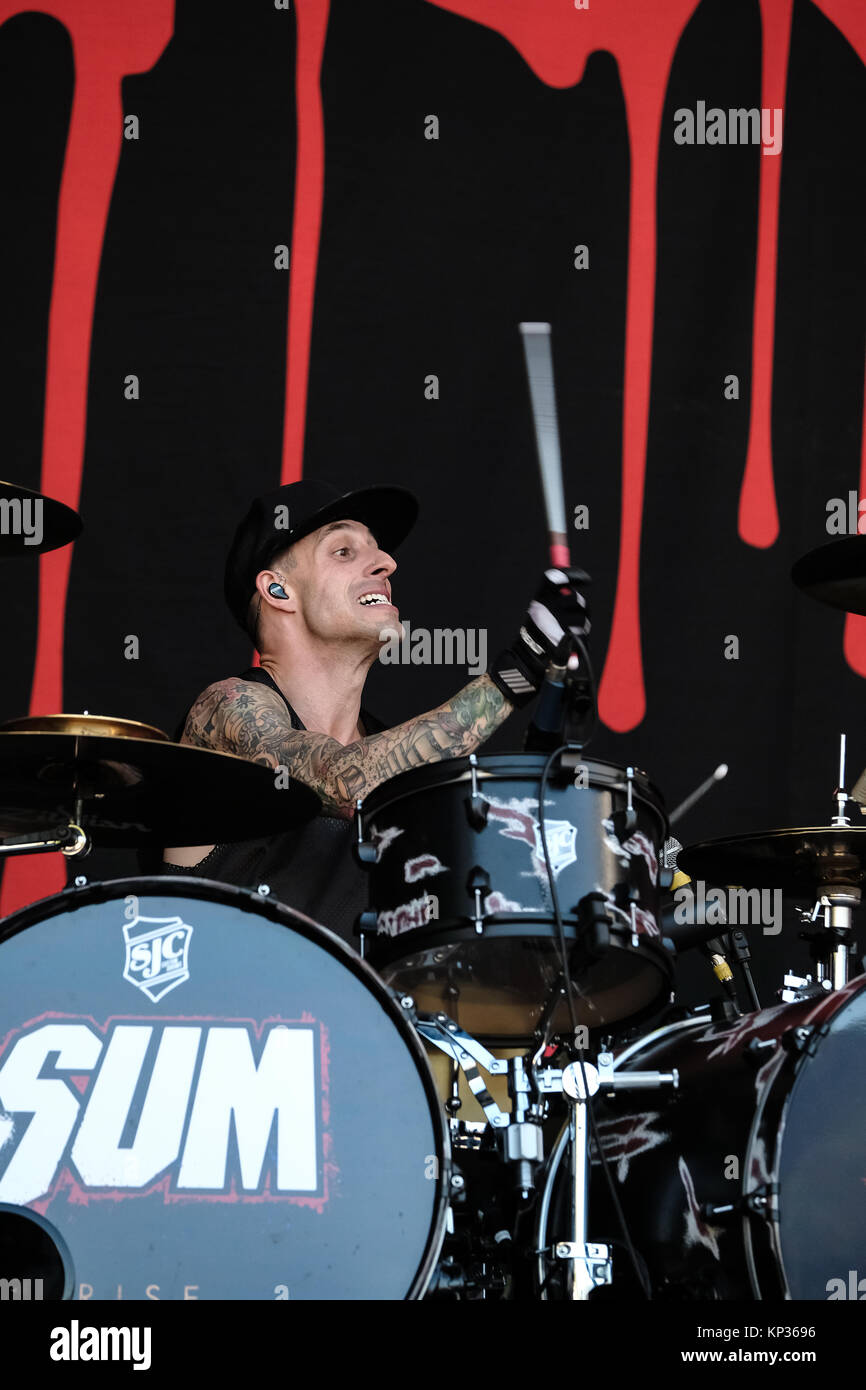 The Canadian punk rock band Sum 41 performs a live concert at the Swiss