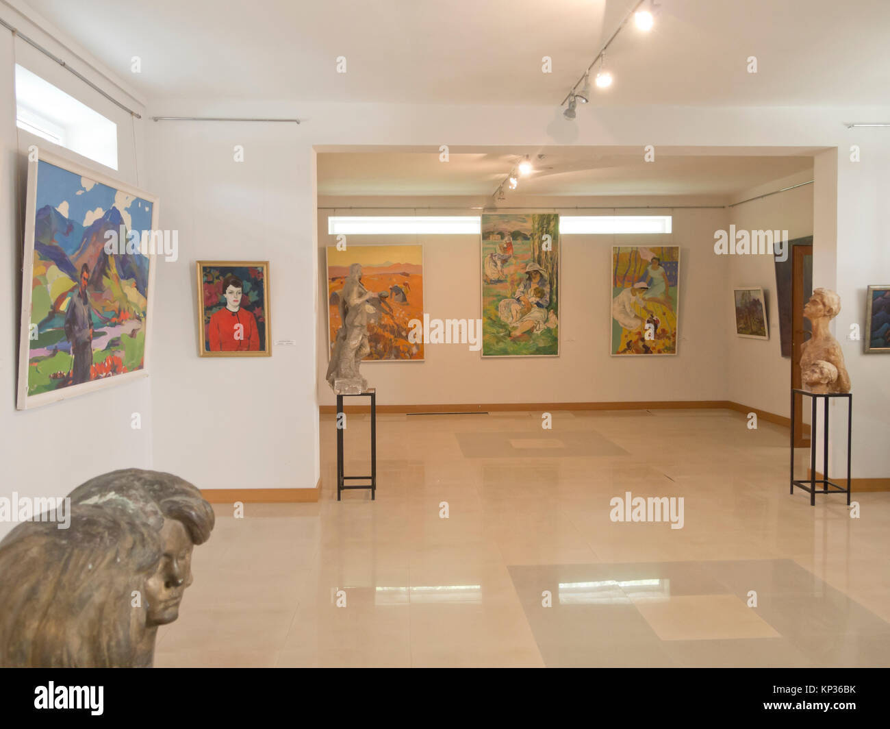 Dilijan museum of local history in Dilijan Armenia, impressive collection of European and Armenian art, interior with artwork Stock Photo