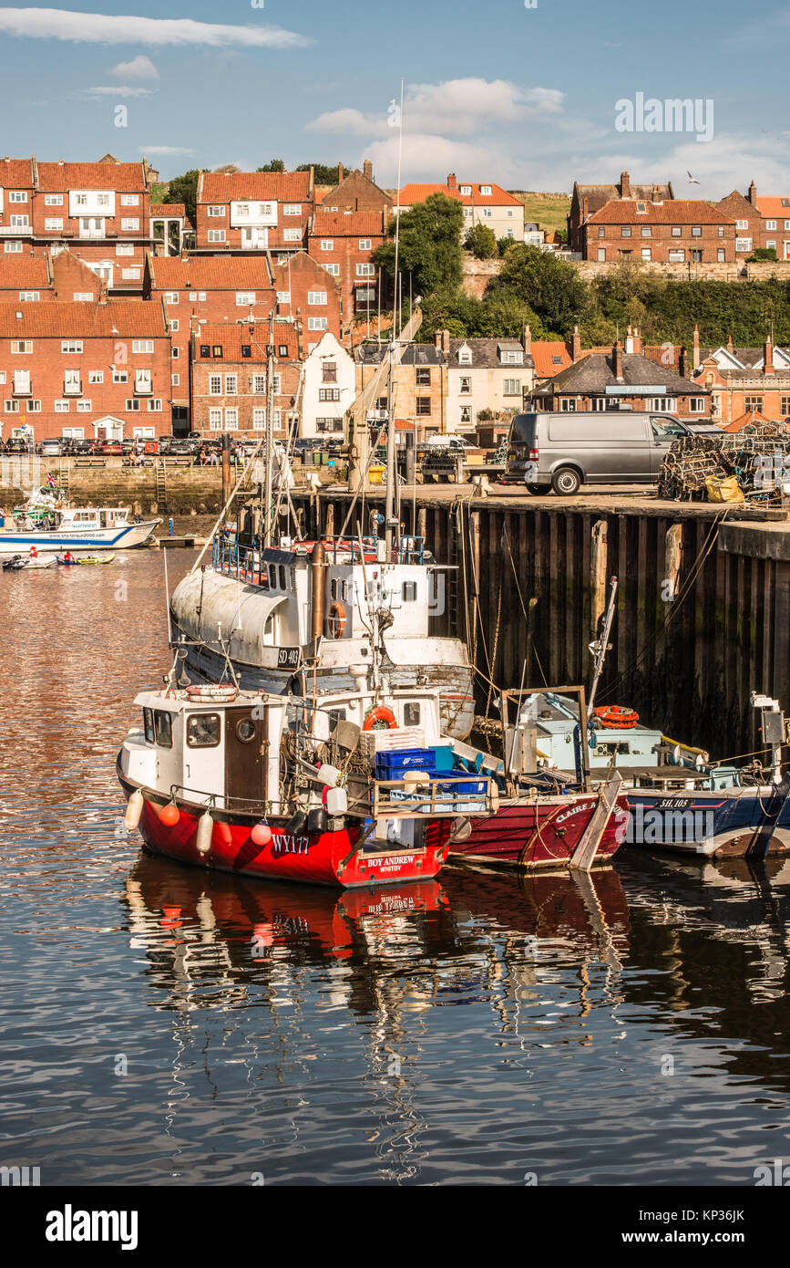 Fishing in the port of Whitby Yorkshire Ray Boswell Stock Photo