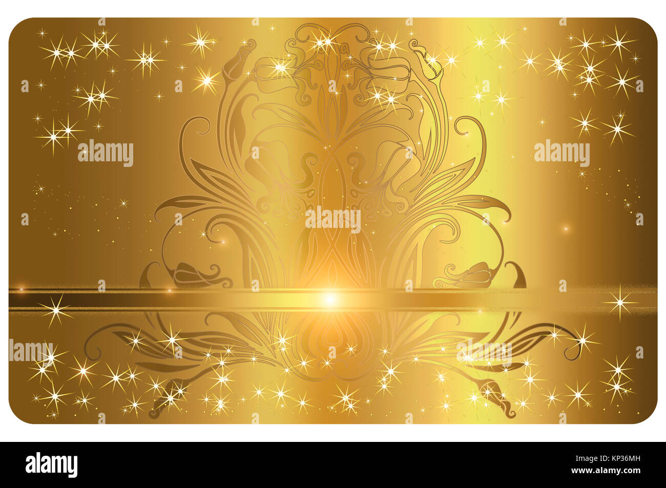 Gold floral background for the design of your gift or business card Stock  Photo - Alamy