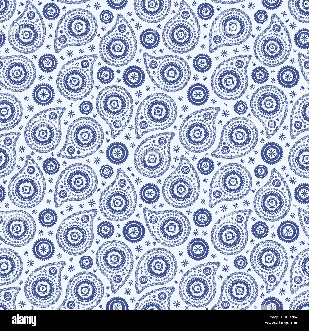 Seamless background with ornament of paisley Stock Photo