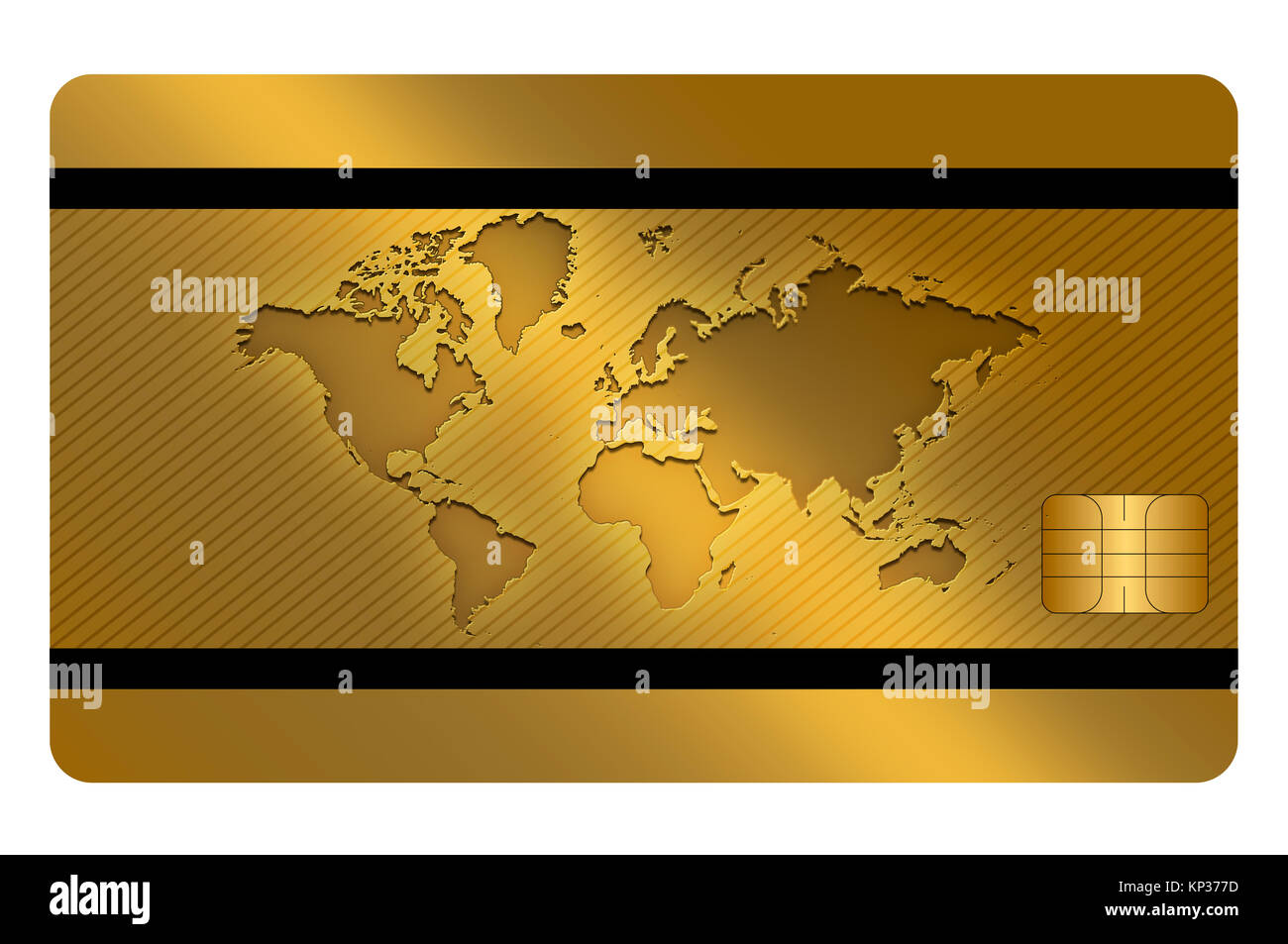 Credit card template for the design.Gold card. Stock Photo