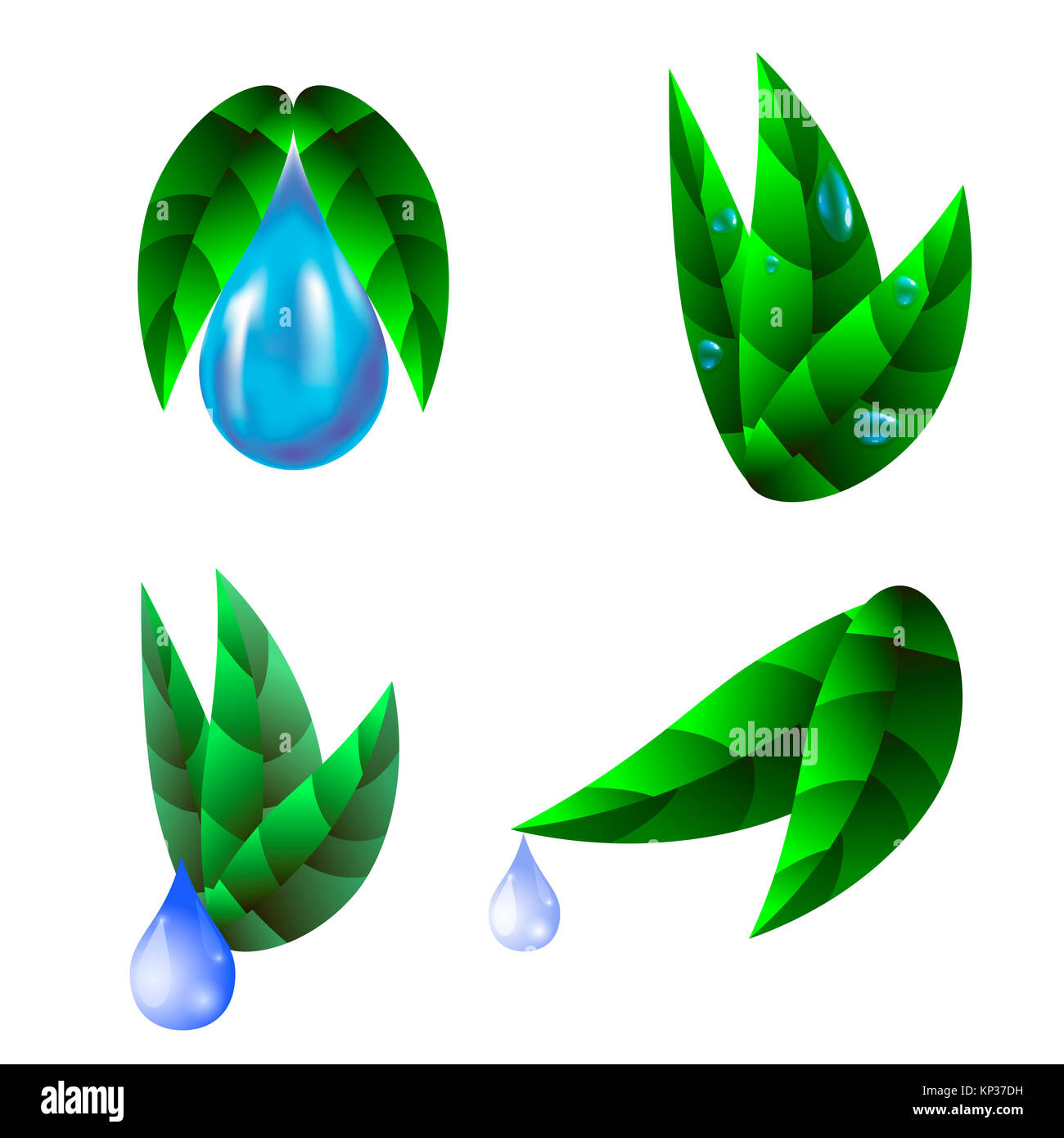 Green Sticker with Leaves Stock Photo Alamy