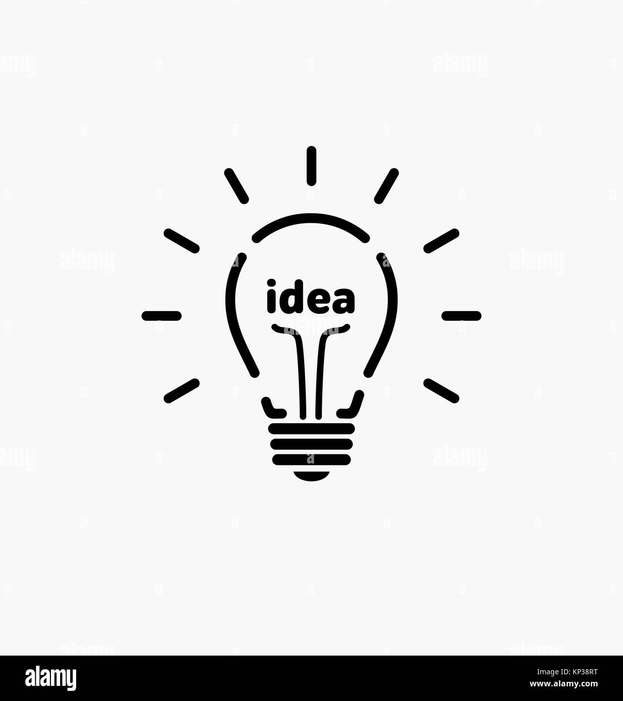 Vector light bulb icon with concept of idea. Brainstorming/Idea illustration. Stock Vector