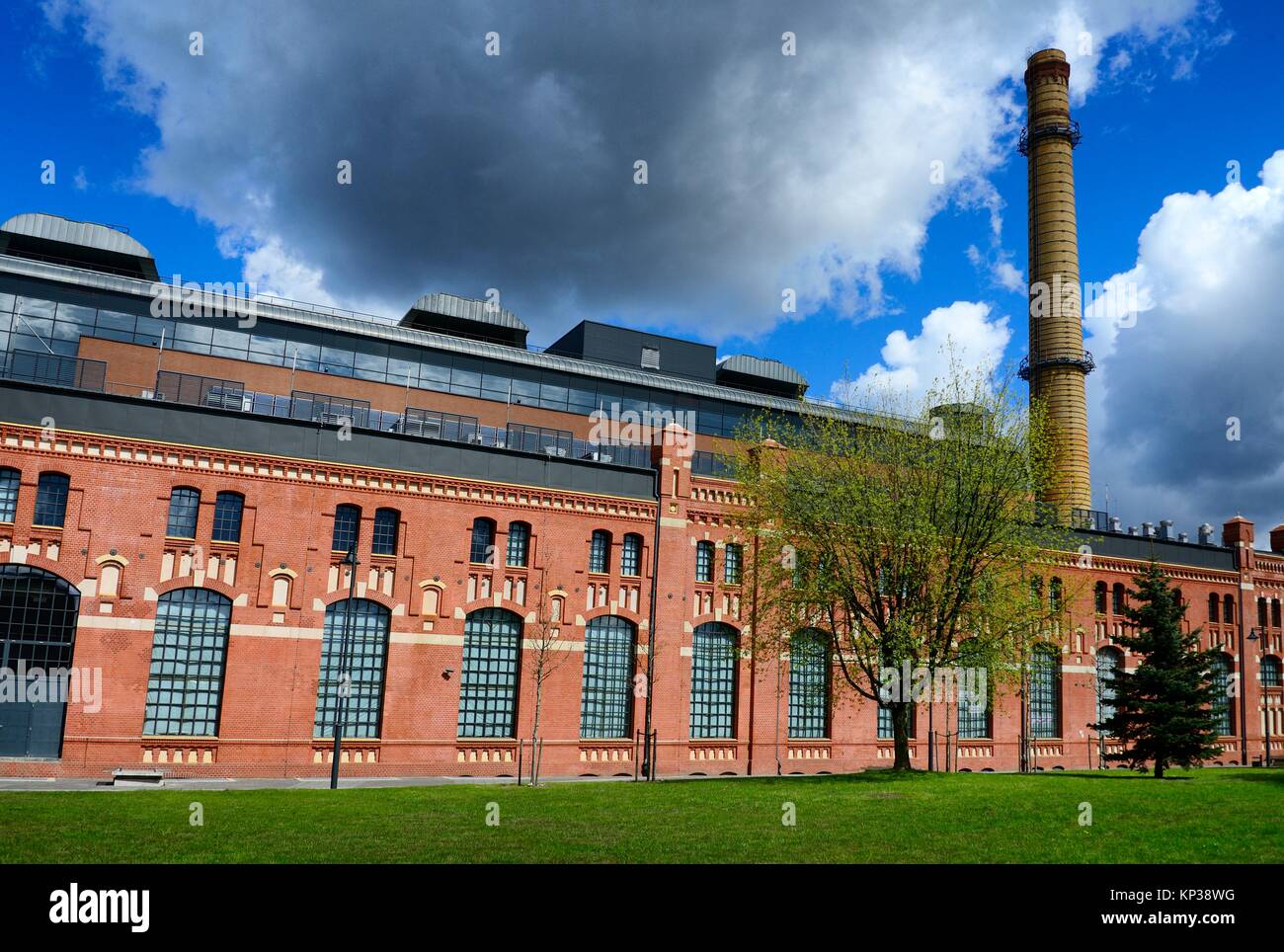 EC 1 - The first city power plant in Lodz was opened in 1907 at Targowa street and operated until 2001,from 2008 the whole complex of buildings of Stock Photo