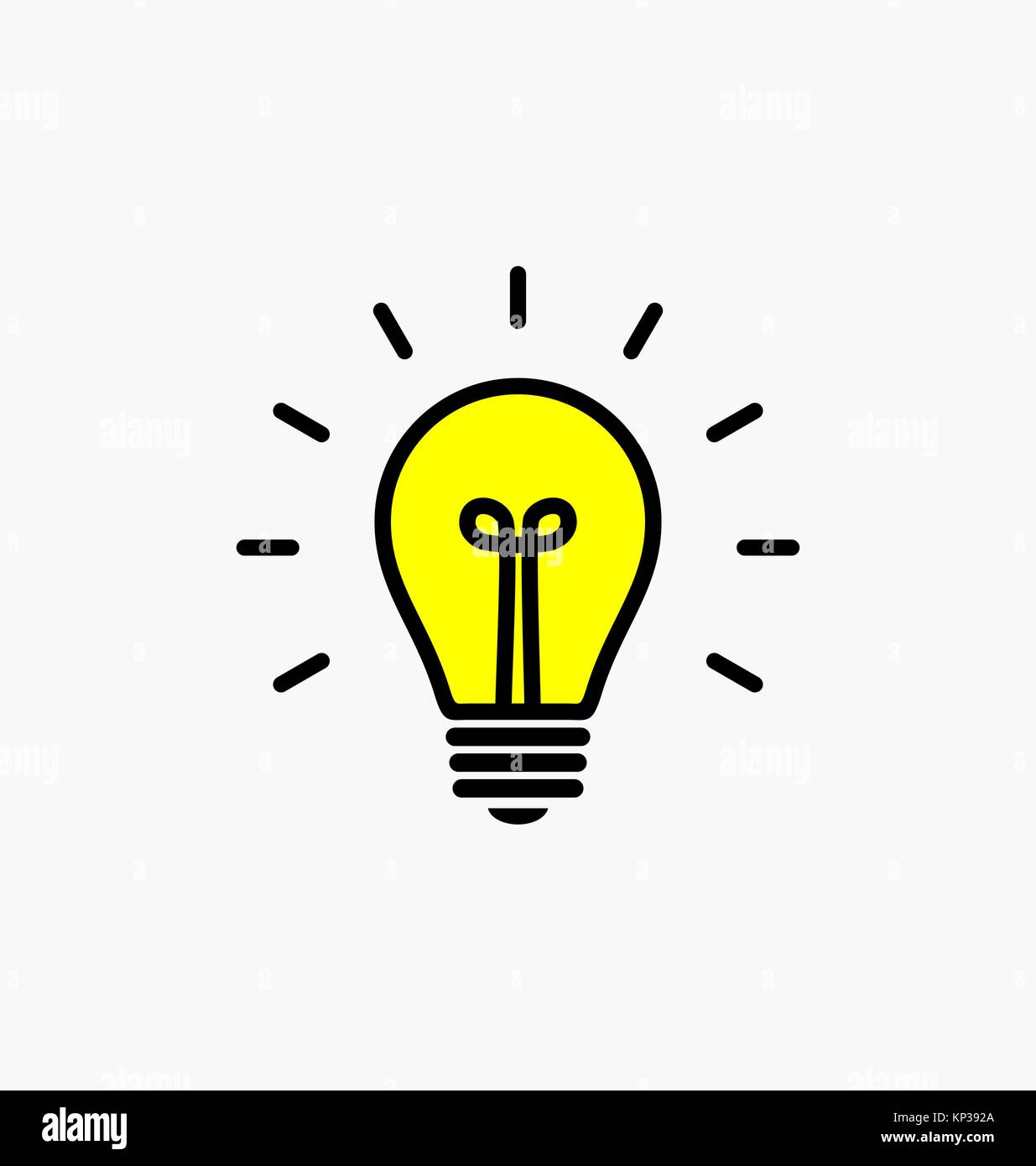 Vector light bulb icon with concept of idea. Brainstorming/Idea illustration. Stock Vector