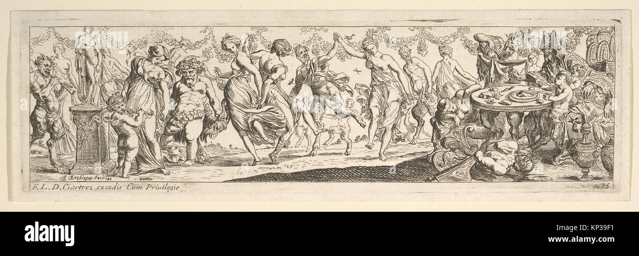Representational Ritual Classical Bacchanal illustration depicting figures in ritual ...