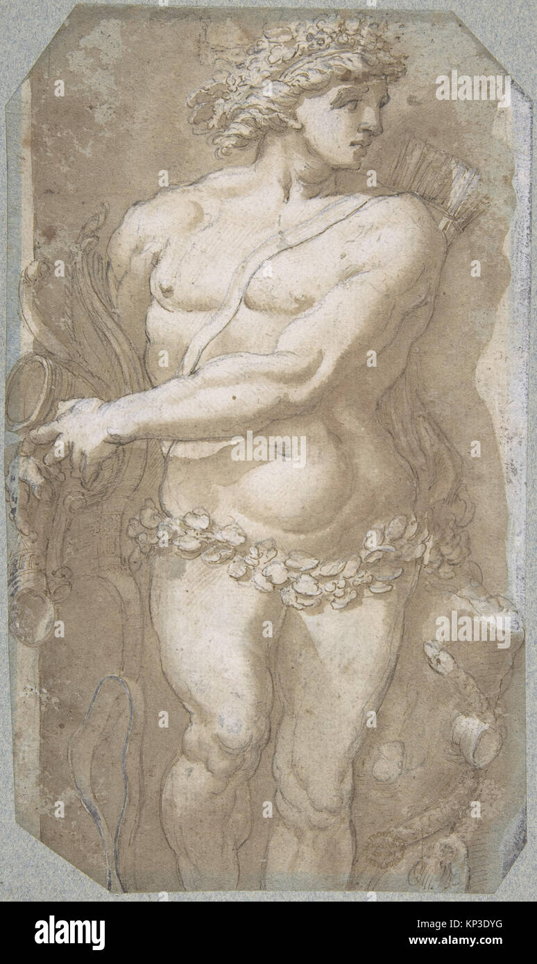 Apollo Iconography This 17th-century print depicts Apollo, the classical Greek god of ...