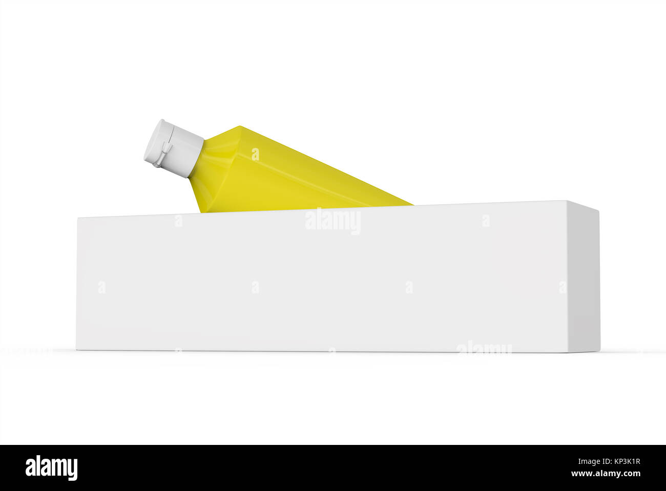 Toothpaste blank mockup, 3d render package design, tube with paper box ...