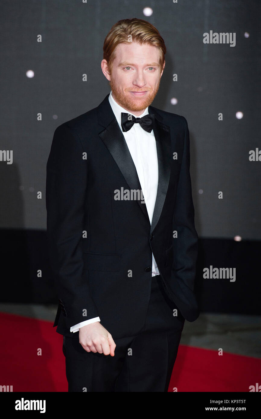 London, UK. 12th Dec, 2017. Domhnall Gleeson attends the 'Star Wars: The Last Jedi' European premiere at Royal Albert Hall on December 12, 2017 in London, Great Britain. Credit: Geisler-Fotopress/Alamy Live News Stock Photo
