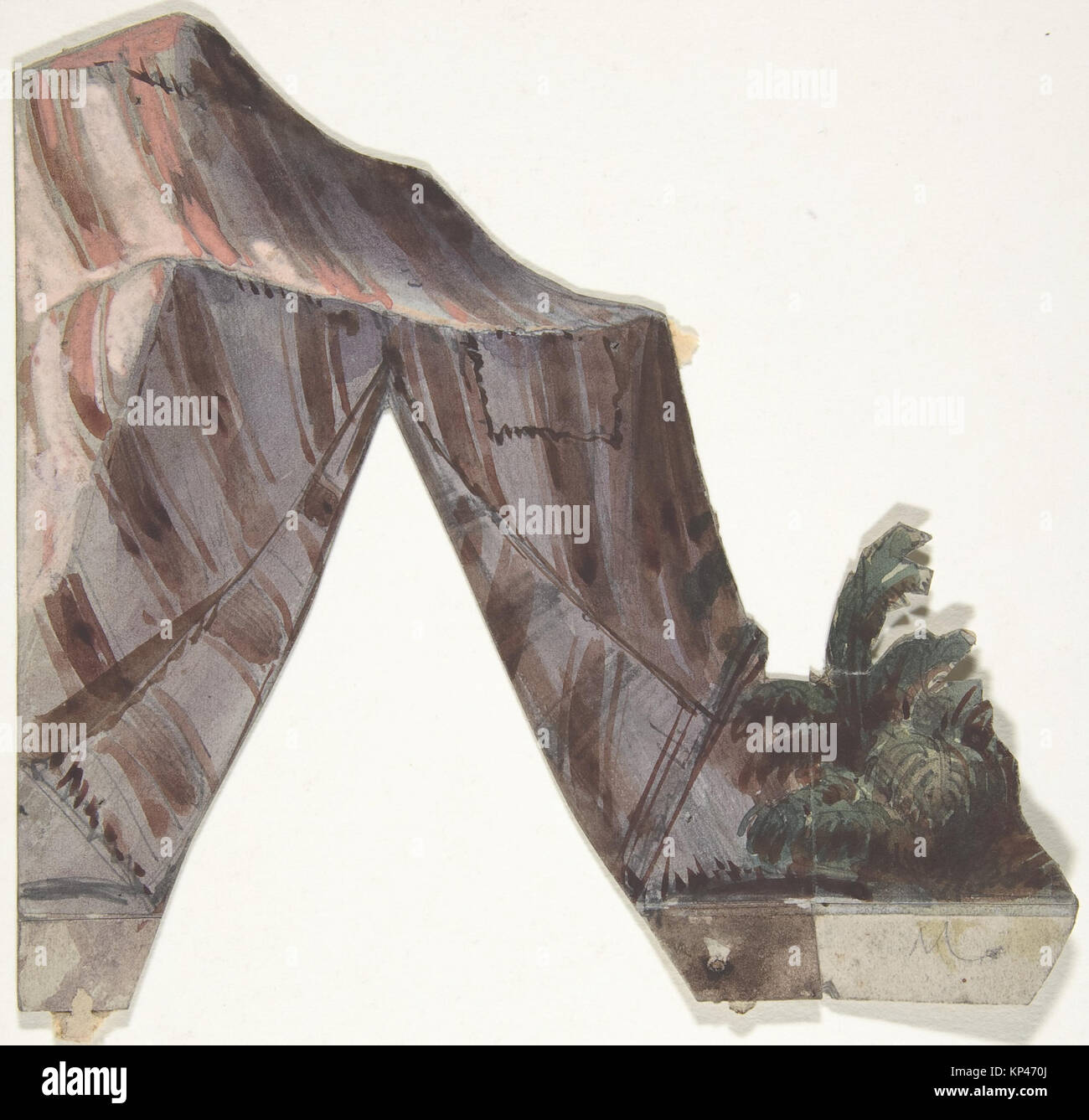 Illustration showing a stage set design for the Paris Opéra, including ...