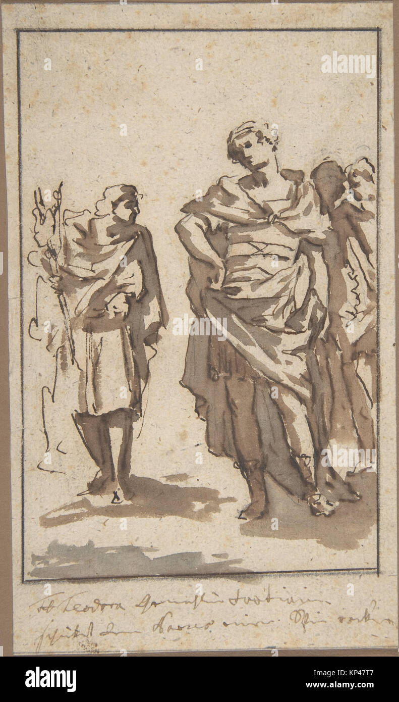 Depiction of an antique subject showing classical figures and forms ...