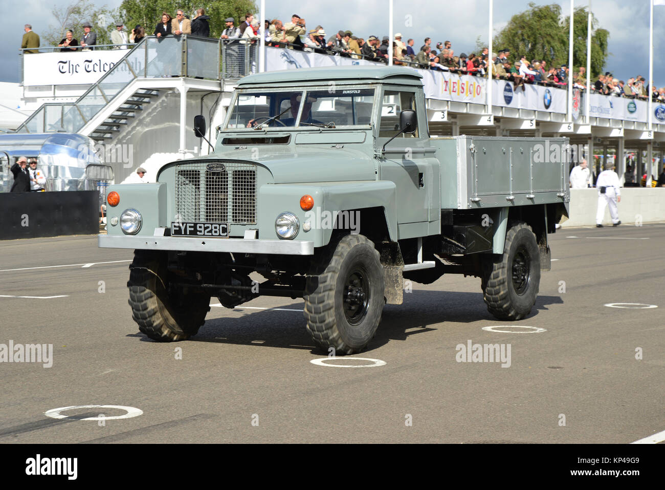 Prototype 35cwt Turbo Diesel Truck, FYF 928 C, Land Rover Parade, Goodwood Revival 2015, 4x4, Defender, Dunsfold collection, four by four, Goodwood, G Stock Photo