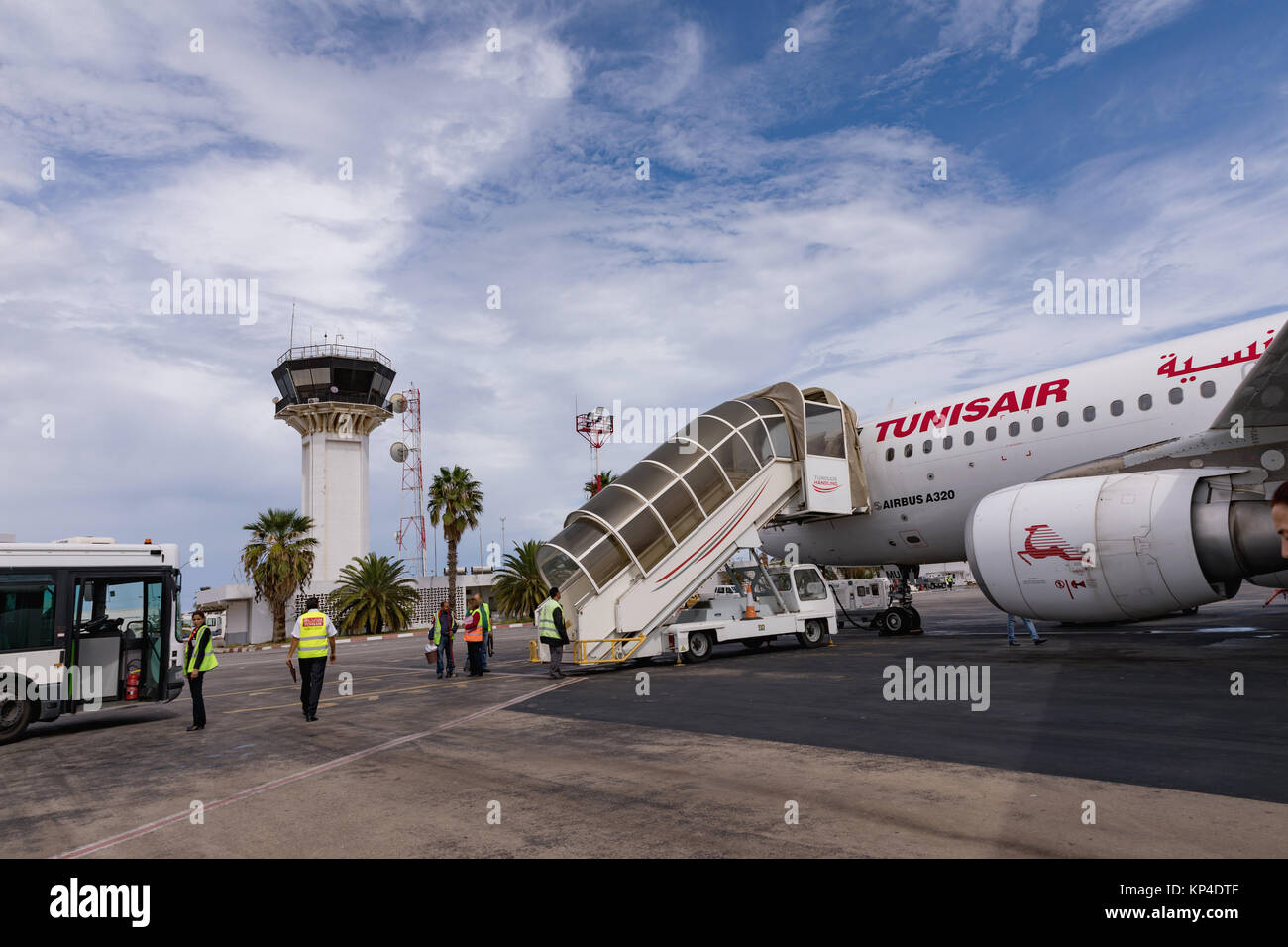 MONASTIR, TUNISIA, AFRICA - October 05, 2017. Habib Bourguiba International airport in Monastir. It is one of the largest charter airports in Tunisia. Stock Photo