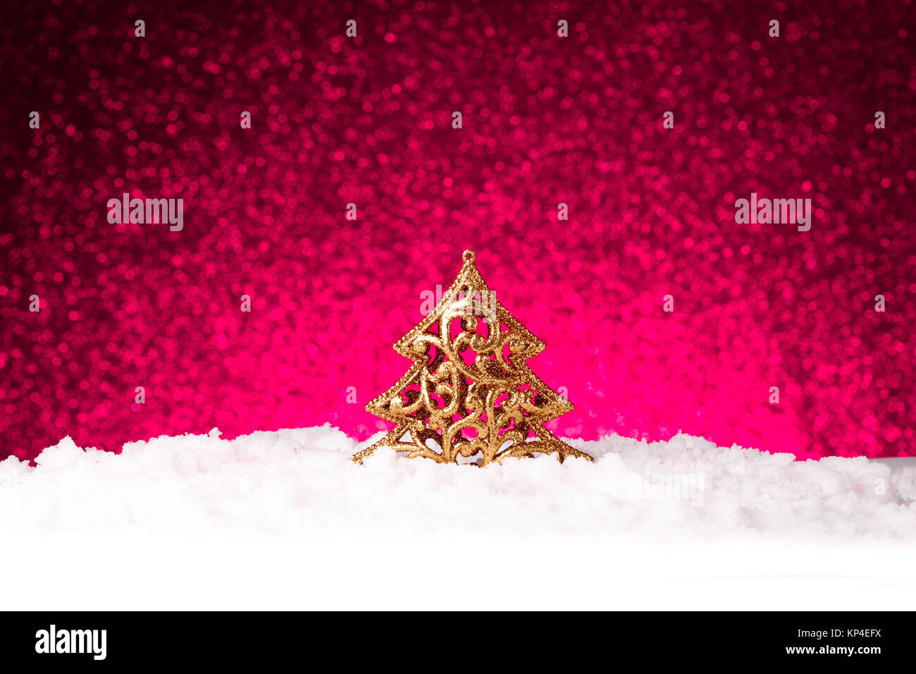 Golden christmas fir tree decoration on glitter background Stock Photo ...