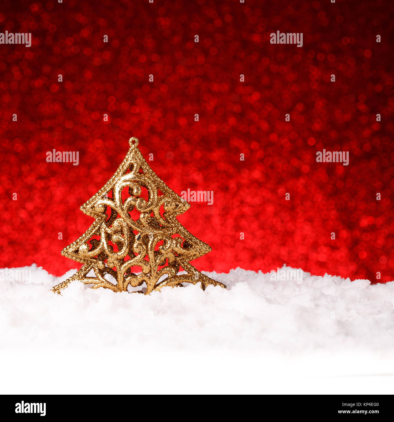Golden christmas fir tree decoration on glitter background Stock Photo ...