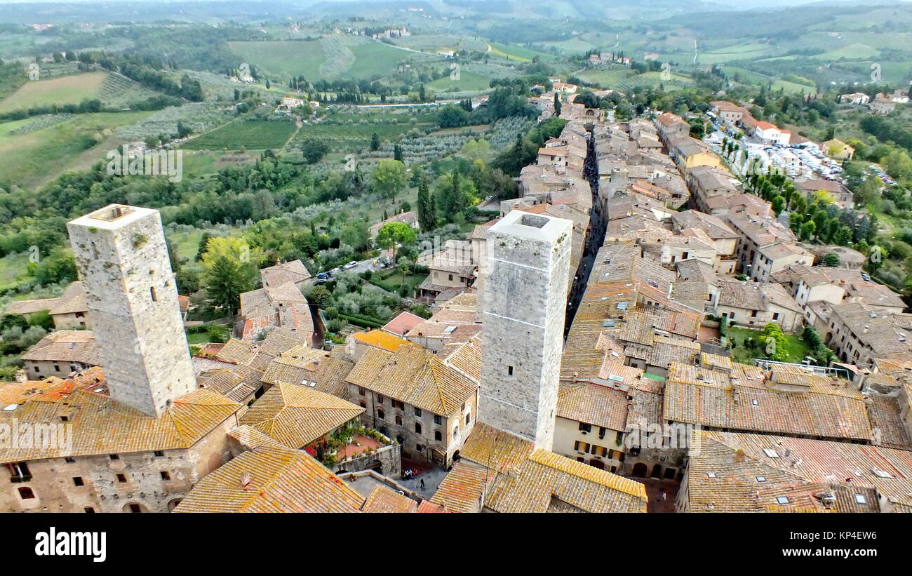 San Gimignano a medieval town in Tuscany, Italy Stock Photo