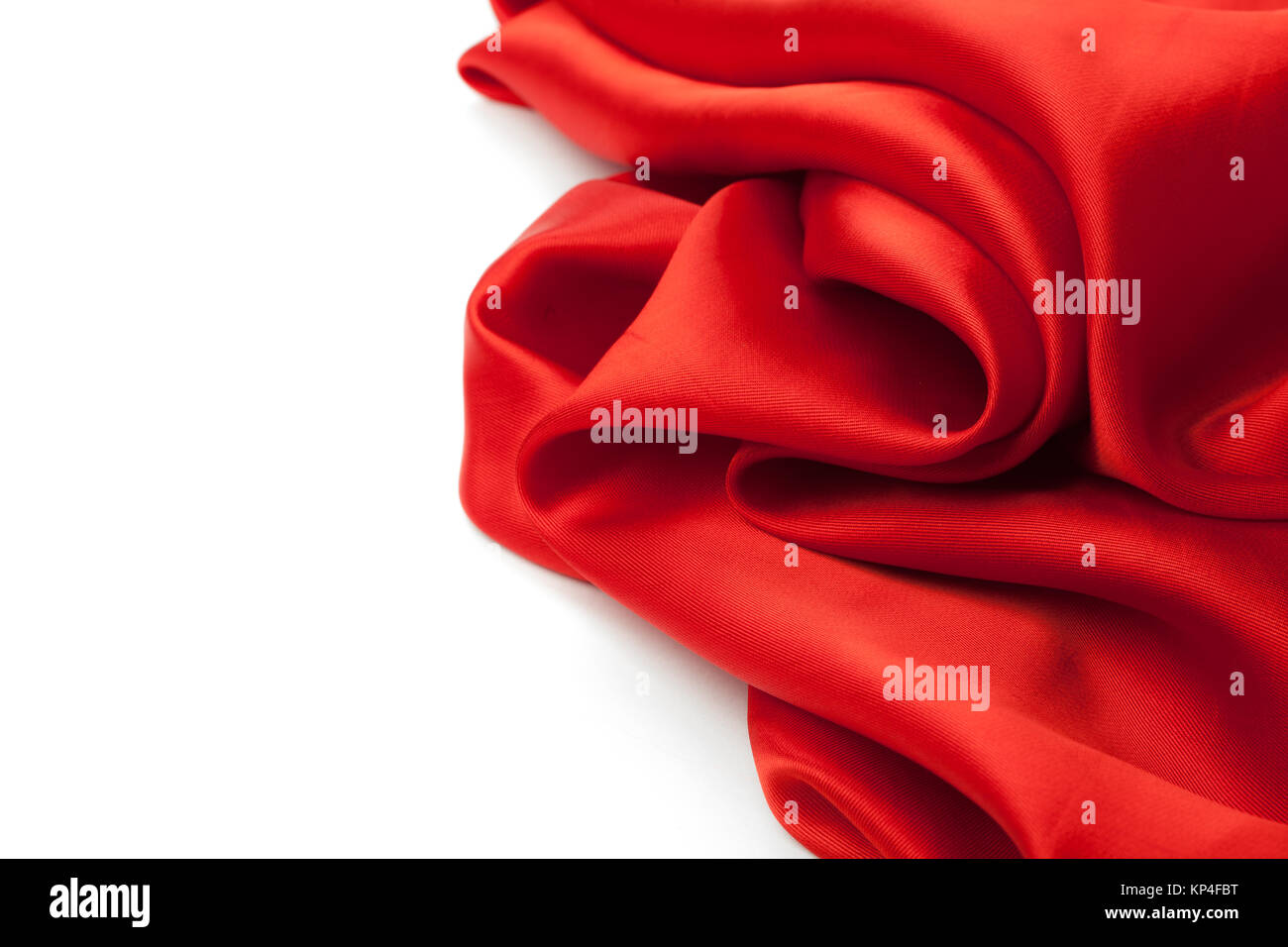 red fabric on a white background. studio shot Stock Photo