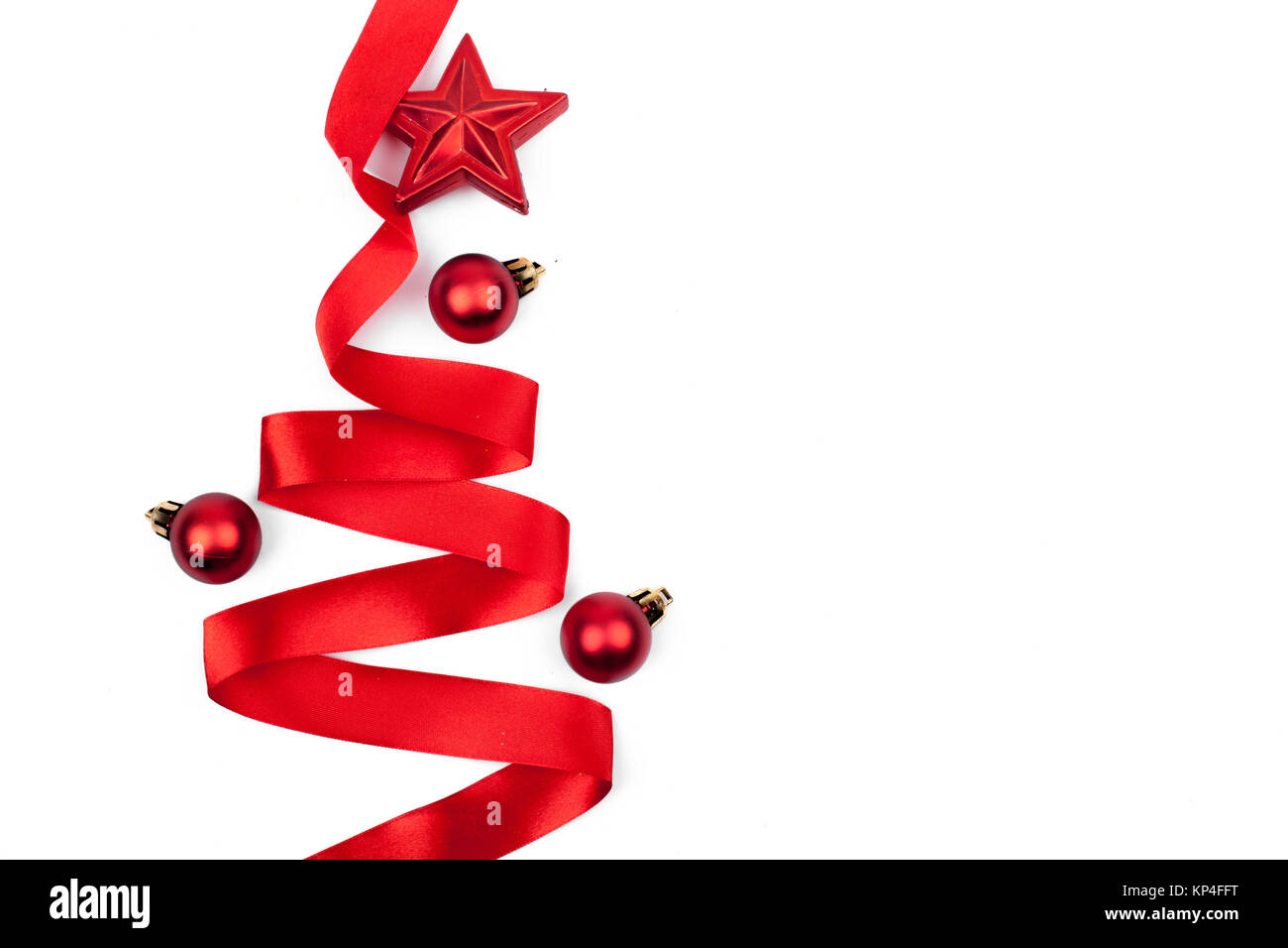 Ribbon christmas tree isolated on white background Stock Photo - Alamy