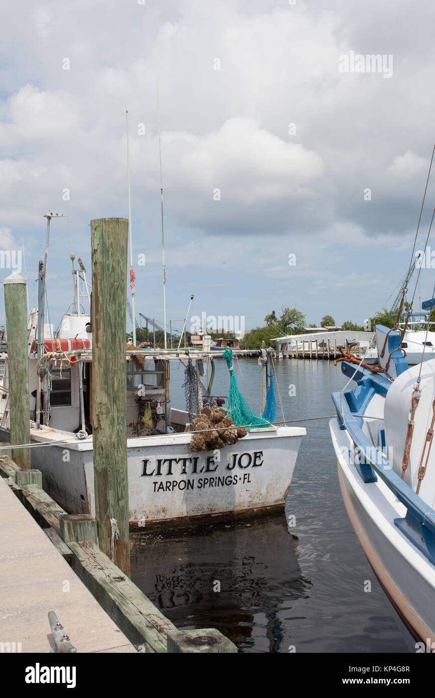 Historic sponge docks in Tarpon Springs, Florida Stock Photo - Alamy