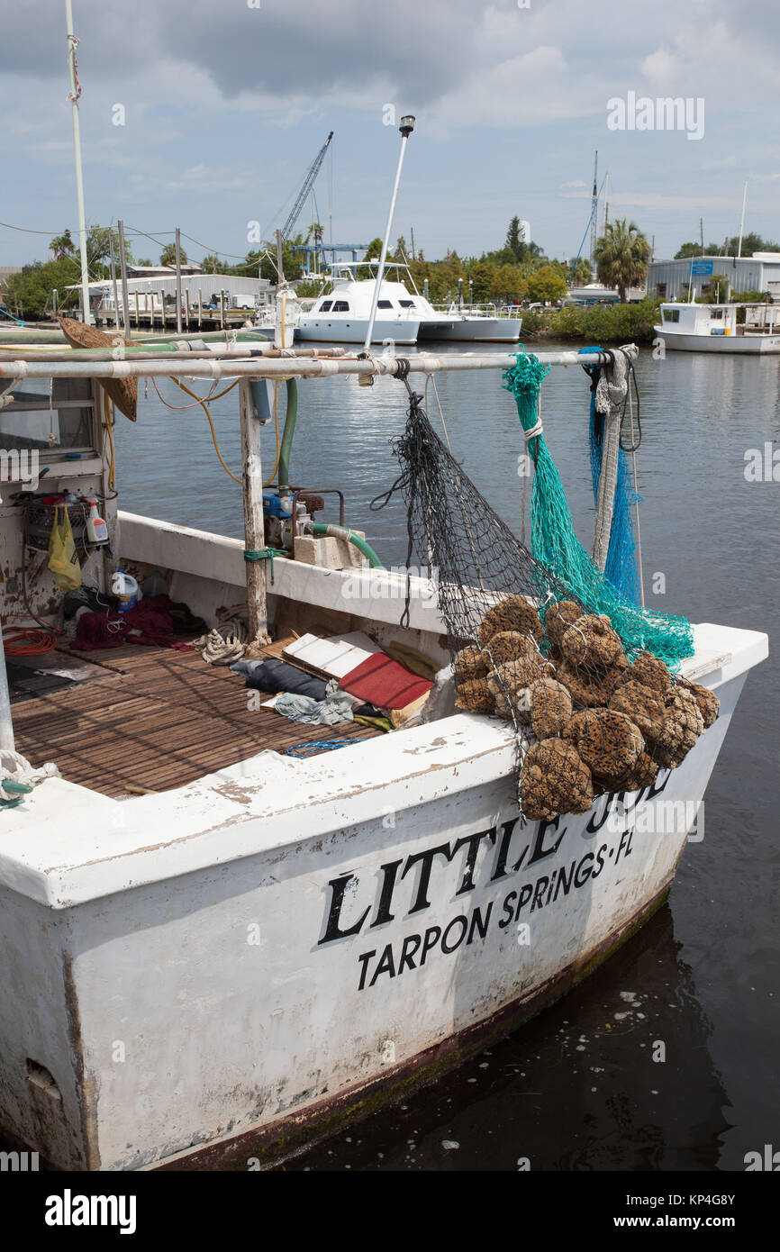Historic sponge docks in Tarpon Springs, Florida Stock Photo - Alamy