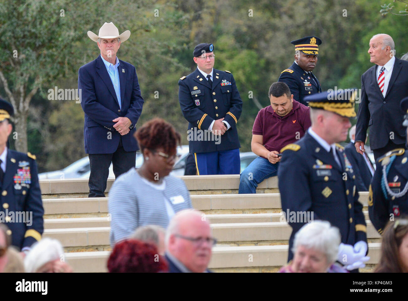 Family, friends, and comrades of retired Gen. Richard E. Cavazos, the U ...