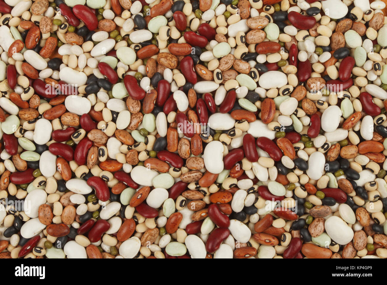 Mix of ten dried beans as a background and texture Stock Photo