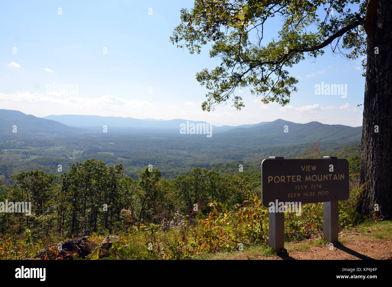 Porter View Mountain interpretive board on the Blue Ridge Parkway, Blue