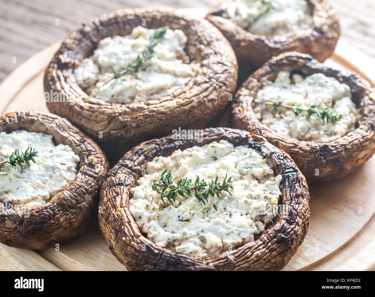 Baked mushrooms stuffed with feta Stock Photo Alamy
