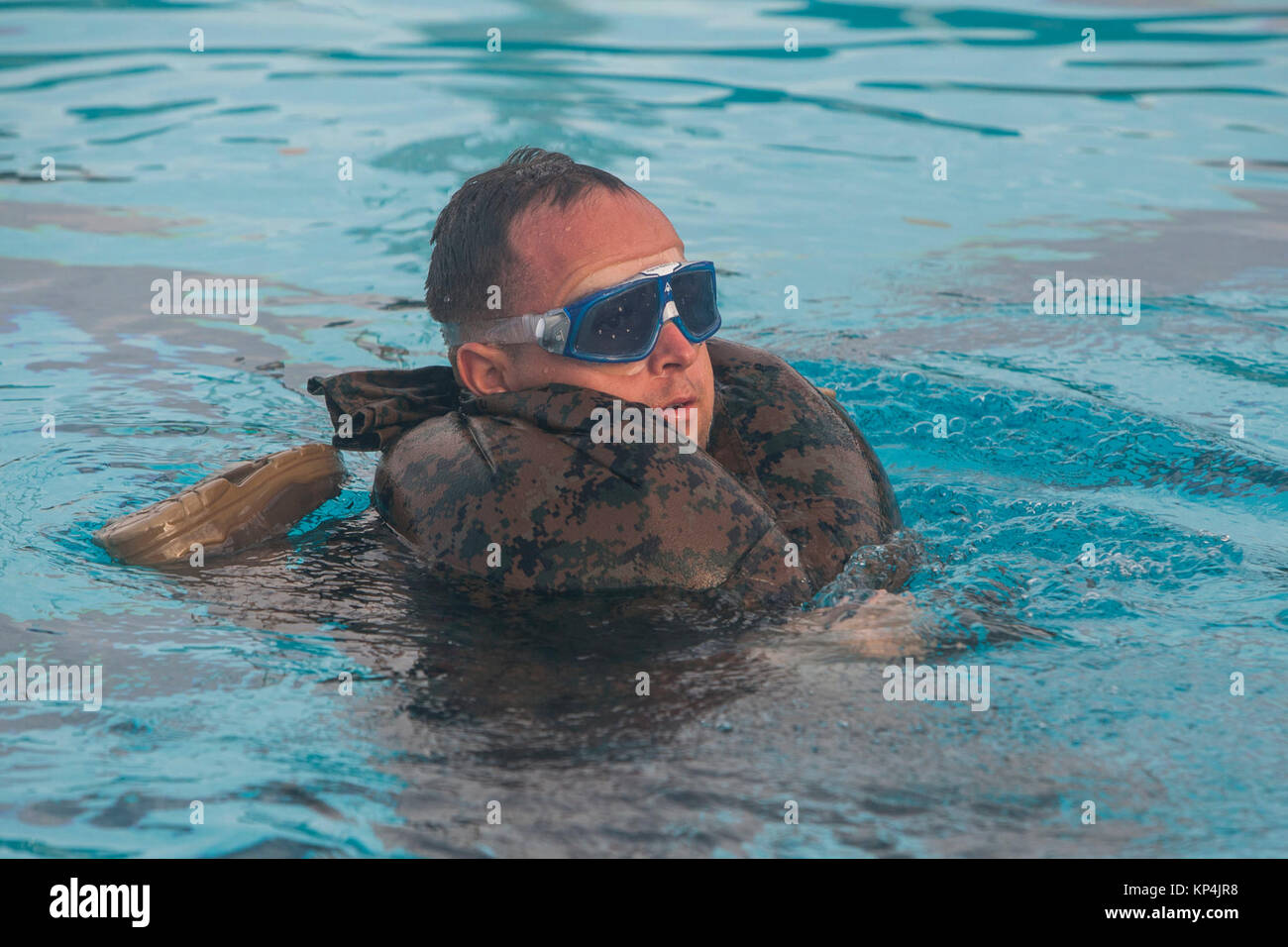 A U.S. Marine attending a Marine Corps Instructor Course of Water
