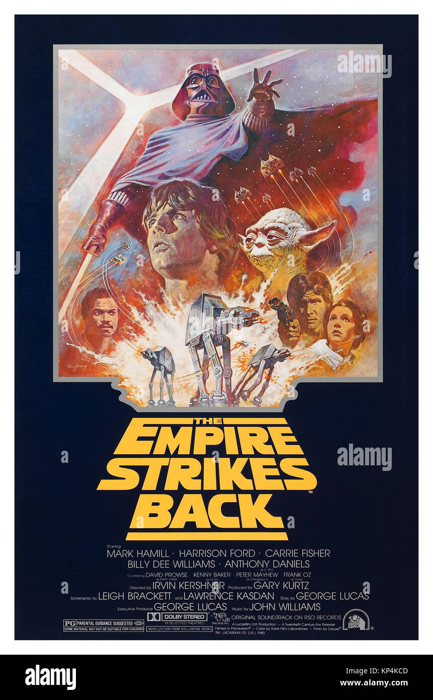 'The Empire Strikes Back' 1980's Star Wars Film Poster (20th Century Fox, R-1981) Science Fiction. Film Cinema Poster. Stock Photo