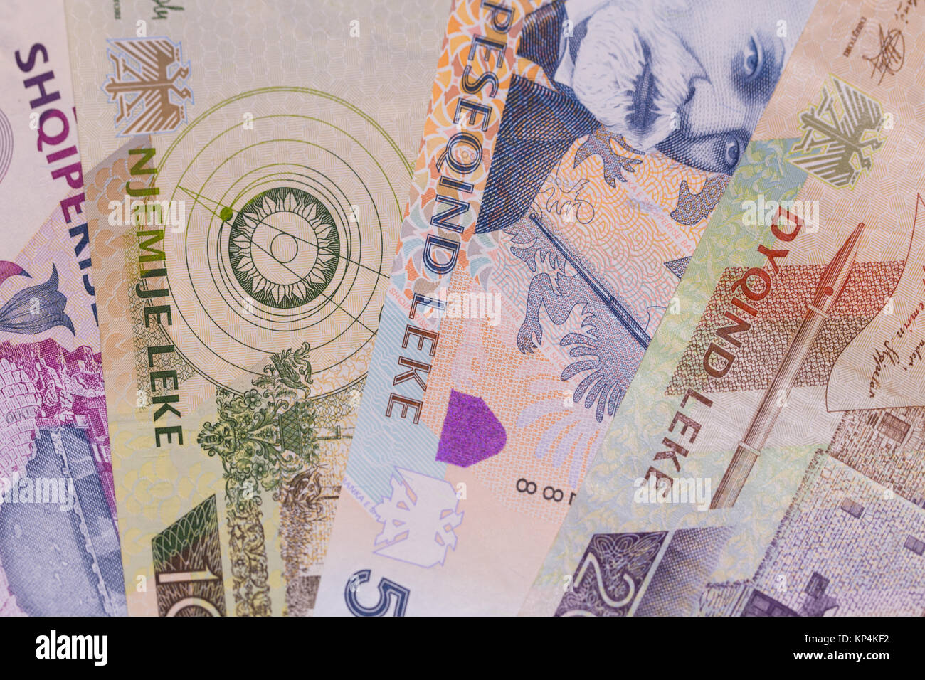 Albanian Currency Lek Banknotes Of 2000 1000 500 And 200 Denomination 