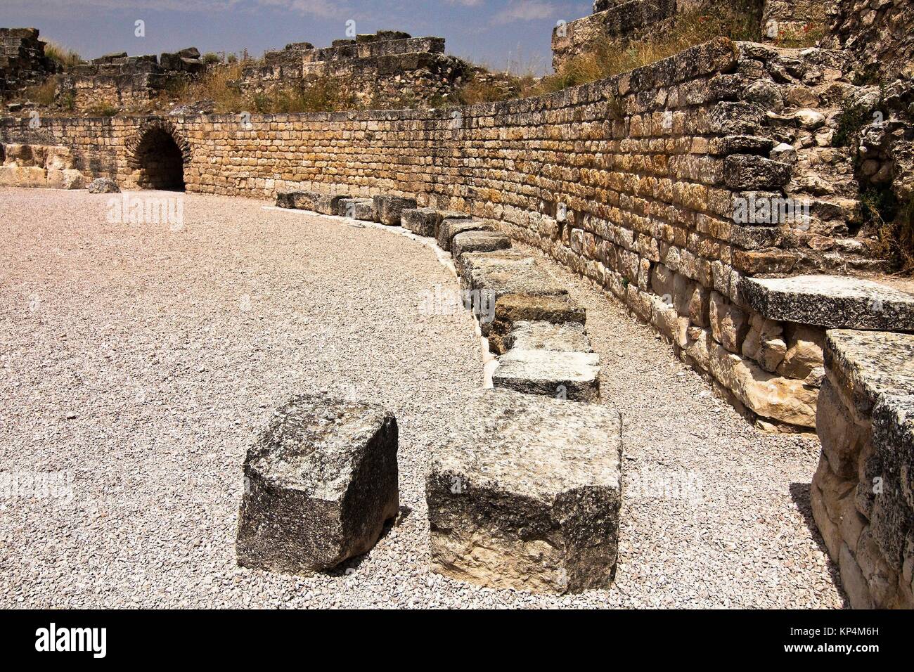 Anfiteatro romano. Segóbriga. Cuenca - Castilla-La Mancha. Spain Stock ...