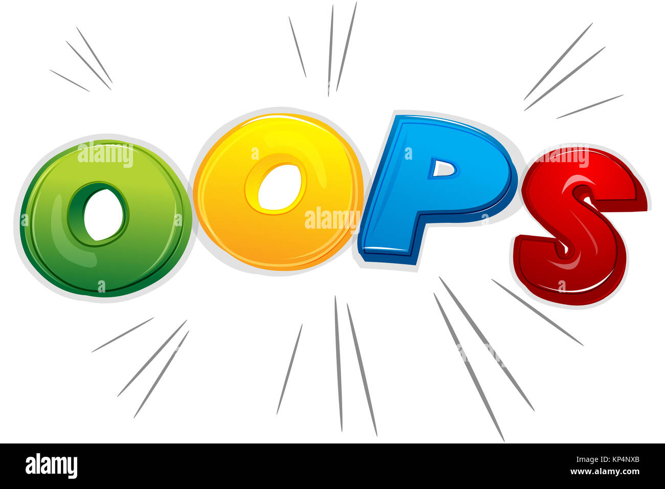 illustration of oops on white background Stock Photo - Alamy