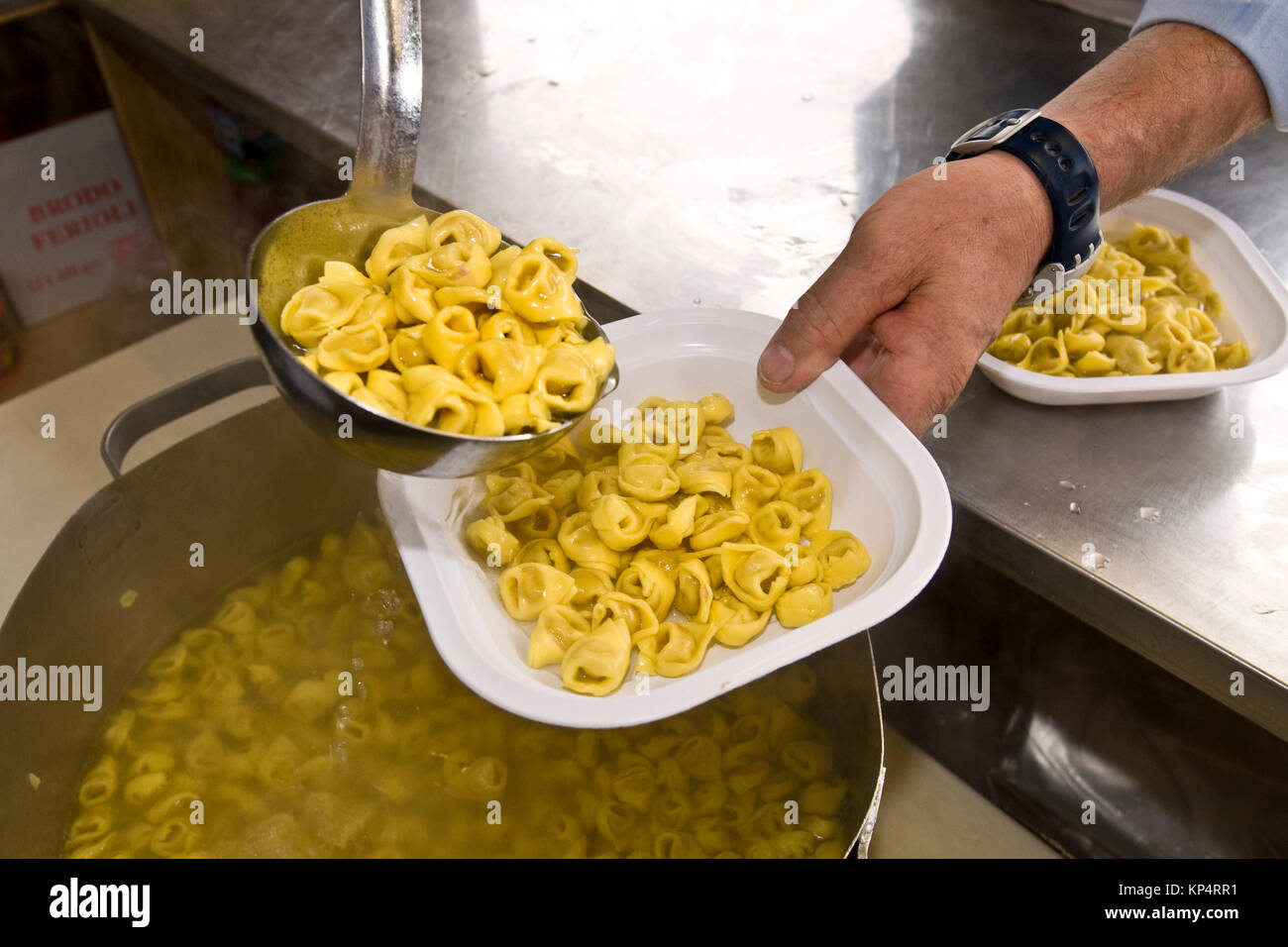 Tortellini in Broth, Castelfranco Emilia, Emilia Romagna, Italy Stock Photo