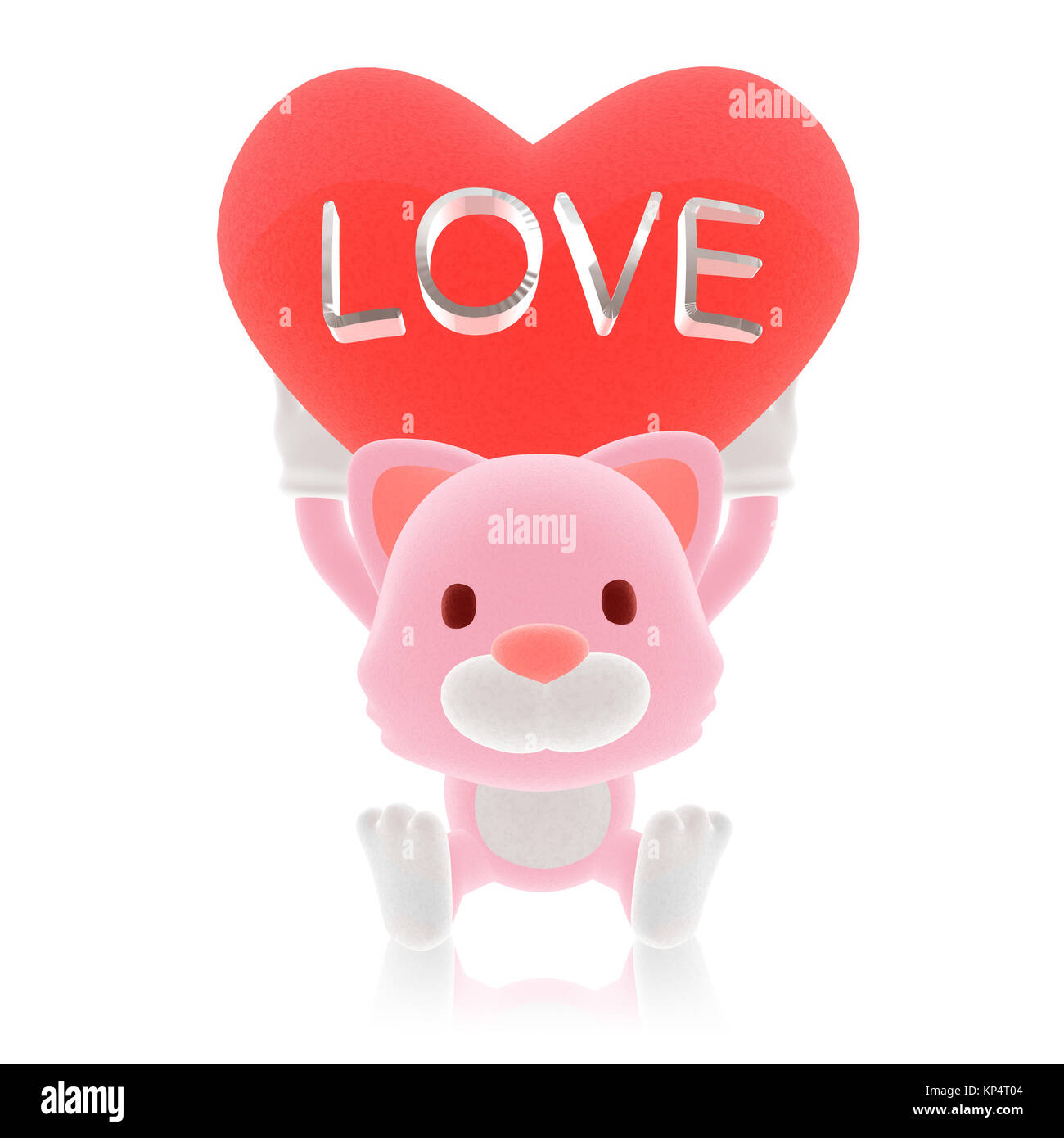 3d little pink cat Stock Photo Alamy