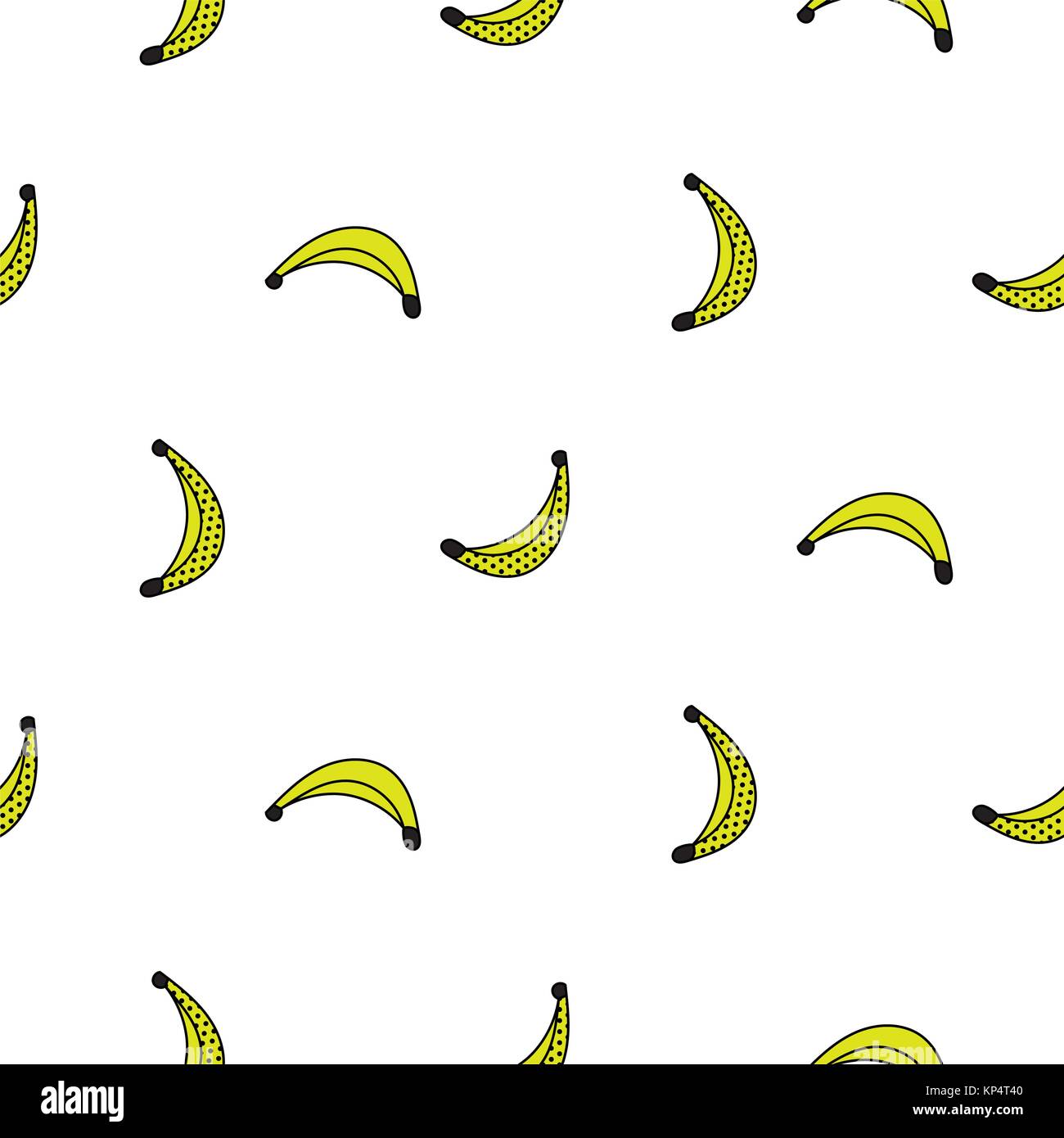 Seamless pattern with banana fruit doodle style vector Stock Vector ...