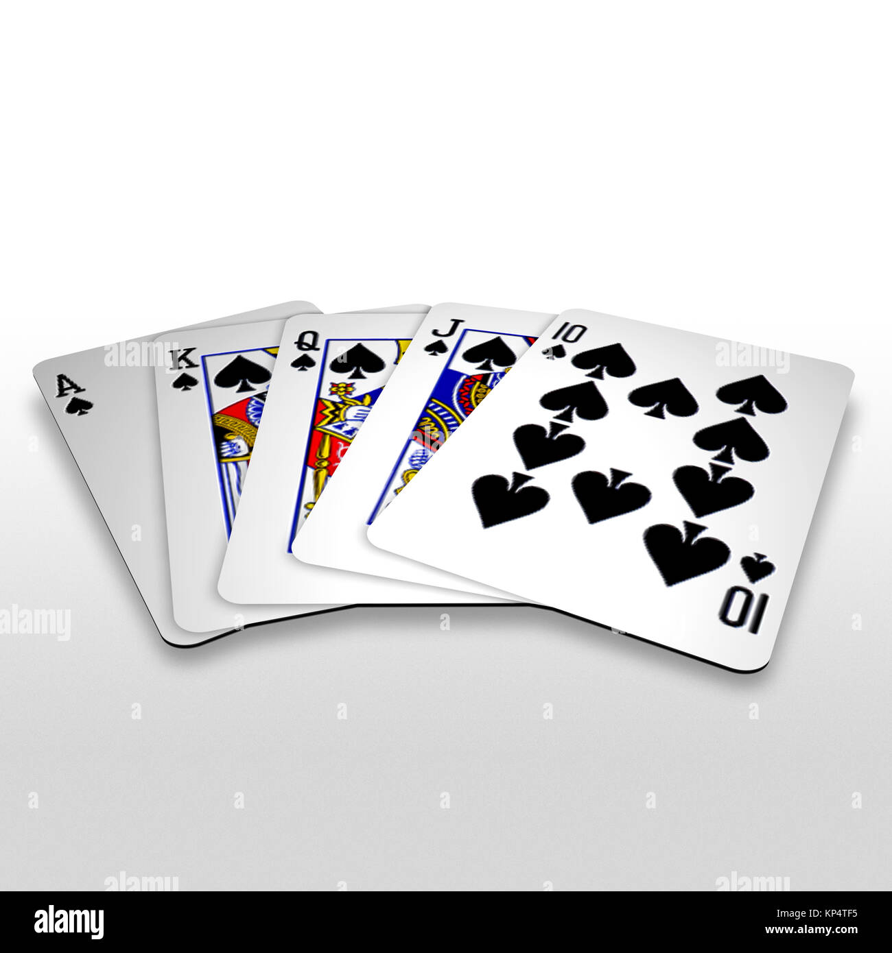 3d royal straight flush playing cards Stock Photo - Alamy