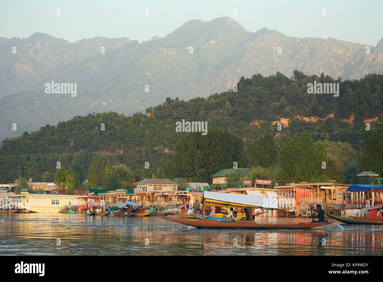 Dal Lake, Srinagar, Jammu and Kasmir, India. Stock Photo